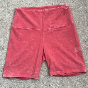 PINK Victoria's Secret Distressed Coral Bike Shorts